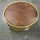 Open Box: Drum Storage Coffee Table (32") - Walnut, Antique Brass