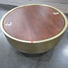 Open Box: Drum Storage Coffee Table (32") - Walnut, Antique Brass
