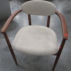 Open Box: Edison Dining Arm Chair - Performance Chenille Tweed Sand, Cool Walnut
