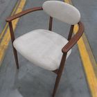 Open Box: Edison Dining Arm Chair - Performance Chenille Tweed Sand, Cool Walnut