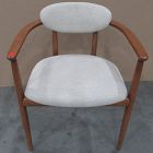Open Box: Edison Dining Arm Chair - Performance Chenille Tweed Sand, Cool Walnut