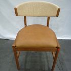 Open Box: Ezra Dining Chair - Ludlow Leather Sesame, Cool Walnut