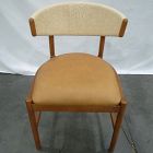 Open Box: Ezra Dining Chair - Ludlow Leather Sesame, Cool Walnut