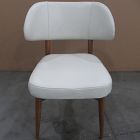 Open Box: Hyde Leather Dining Chair - Sierra Leather Snow, Cool Walnut