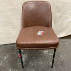 Open Box: Jack Metal Frame Leather Dining Chair - Vegan Leather Molasses, Dark Bronze