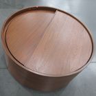 Open Box: Volume Round Storage Drum Coffee Table (36") - Cool Walnut