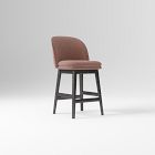 Open Box: Wayne Swivel Armless Counter Stool (26") - Performance Chenille Crossweave Plum, Black
