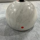 Open Box: Maspeth Drink Table (10") - Polished White Marble, Dark Kettle Black