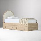 Vivienne Wood &amp; Upholstered Storage Bed