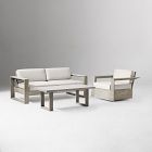 Portside Outdoor Sofa (75"), Swivel Chair &amp; Concrete Coffee Table Set