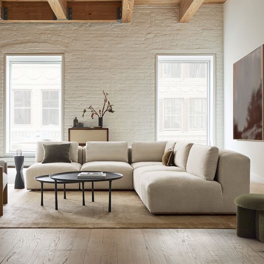 Quinten 5-Piece Armless L-Shaped Sectional (112") by West Elm