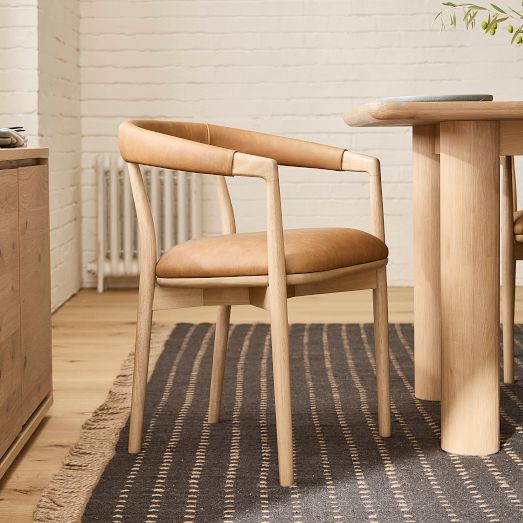 Open Box: Irvine Leather Dining Chair - Ludlow Leather Sesame