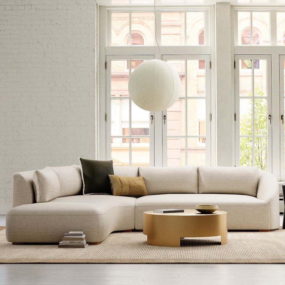 Aviana 3-Piece Bumper Chaise Sectional (122") by West Elm