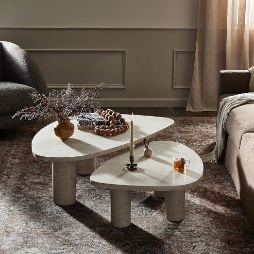 Zaccai Marble Nesting Coffee Tables | West Elm