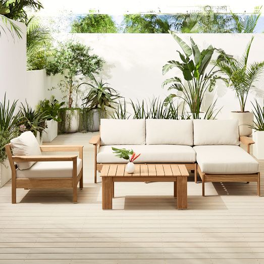Santa Fe Slatted Outdoor Lounge Chair | West Elm