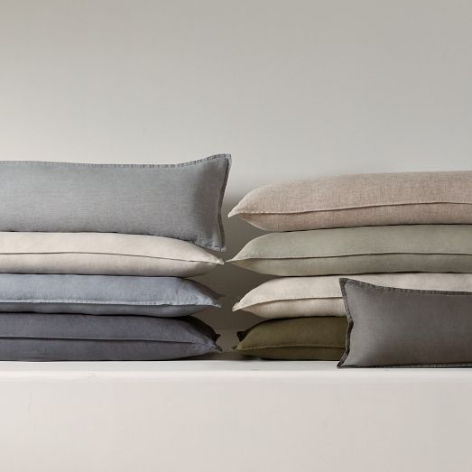 European Flax Linen Oversized Lumbar Pillow Cover by West Elm