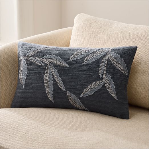 Embroidered Flora Pillow Cover by West Elm