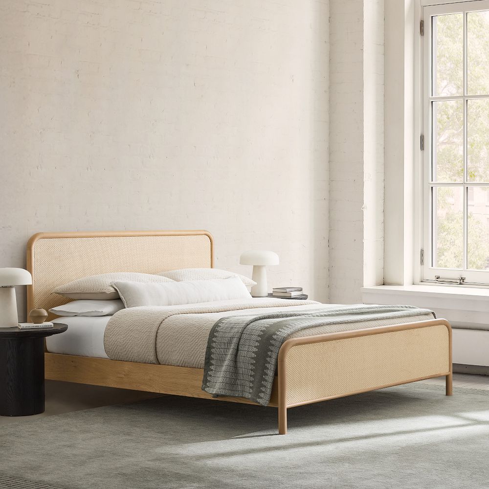 Miles Woven Rattan Bed by West Elm