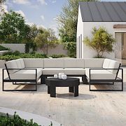 Portside Aluminum Outdoor 6-Piece U-Shaped Sectional (126")