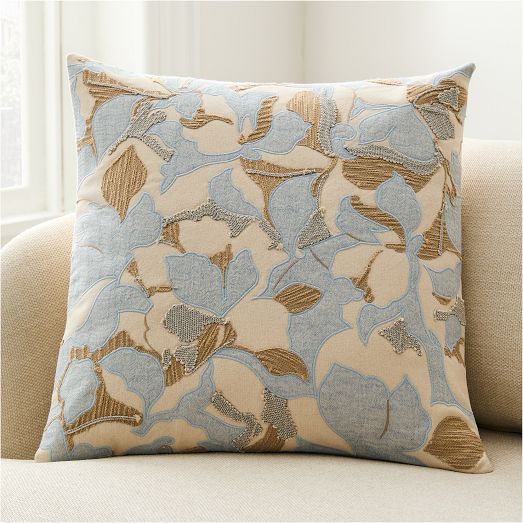 Abstract Applique Floral Pillow Cover by West Elm