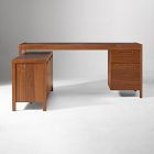 Hughes L-Shaped Desk with File &amp; Storage Cabinets (68") &amp; Tall Double Wide Bookcase Set
