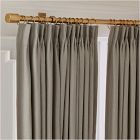Open Box: Pleated European Flax Linen Blackout Curtain (48"W x 96"L) - Warm Gray Melange