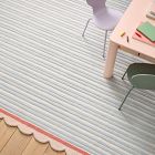 Pink Chicken Stripe Wool Rug