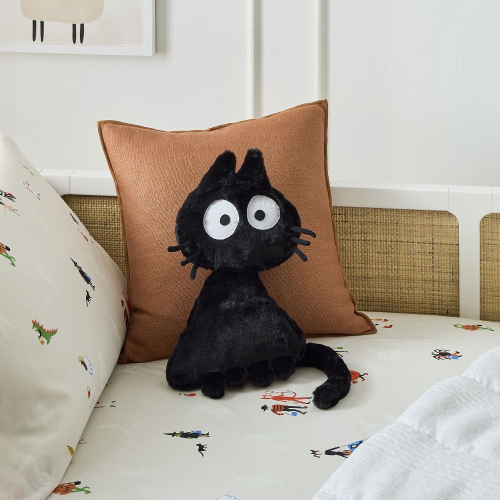 Ed Emberley Cat Pillow - Black, 8.5"