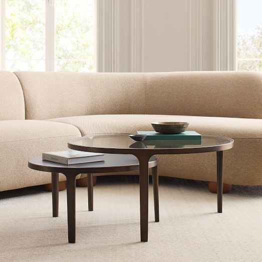Elwell Glass & Metal Nesting Coffee Tables (24"-32") by West Elm