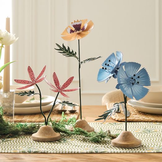 Metal Flower Objects Decor, Handcrafted | West Elm