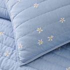 Embroidered Daisy Cotton Quilt &amp; Shams