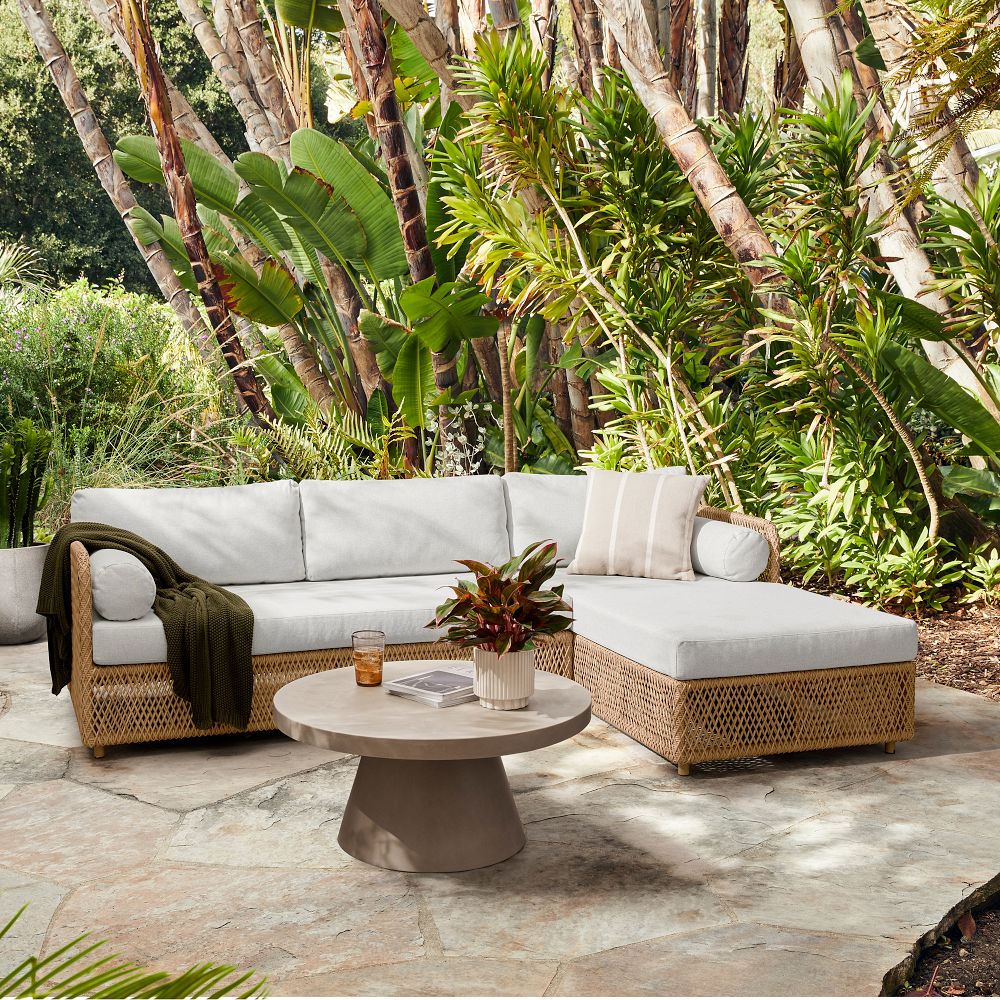 Coastal Wicker Outdoor 2-Piece Chaise Sectional (98") by West Elm