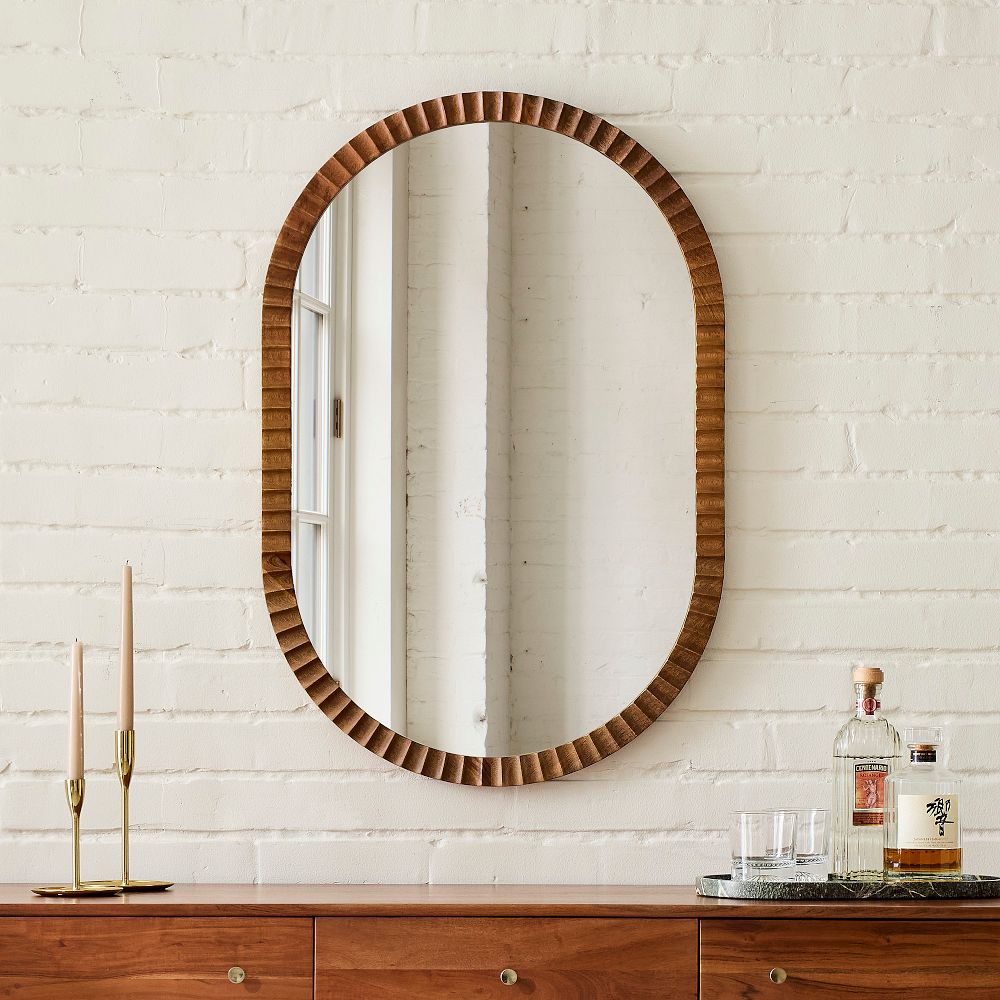 Frida Fluted Wood Wall Mirror by West Elm