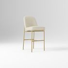 Open Box: Jack Metal Frame Leather Counter Stool (26") - Vegan Leather Snow, Champagne Bronze