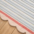 Pink Chicken Stripe Wool Rug