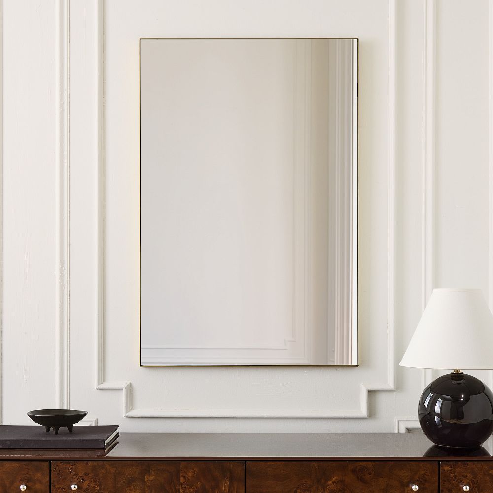 Thin Metal Rectangle Wall Mirror by West Elm