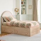 Vivienne Wood &amp; Upholstered Storage Bed