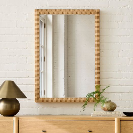 Cantilever Textured Wood Wall Mirror by West Elm