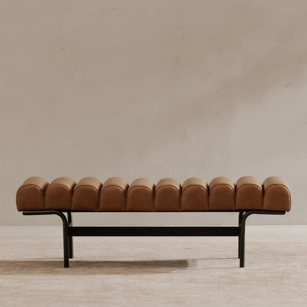 Rodney Leather Bench (55") by West Elm