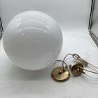Open Box: Aria Round Glass Pendant (16") - Antique Brass