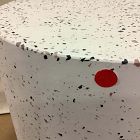 Open Box: Terrazzo Drum Indoor/Outdoor Round Side Table (15") - White