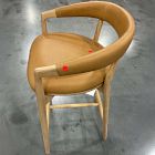 Open Box: Irvine Leather Counter Stool (27") - Ludlow Leather Sesame, Blonde