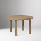 Portside Wood Outdoor Round Dining Table (48") &amp; Stacking Chairs Set