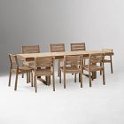 Portside Wood Outdoor Extendable Dining Table (76.5"&ndash;106") &amp; Dining Chairs Set