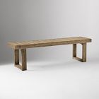 Portside Wood Outdoor Extendable Dining Table (76.5"&ndash;106"), Benches &amp; Stacking Chairs Set