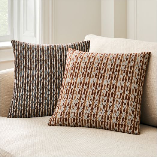 Embroidered Arrow Ikat Pillow Cover by West Elm