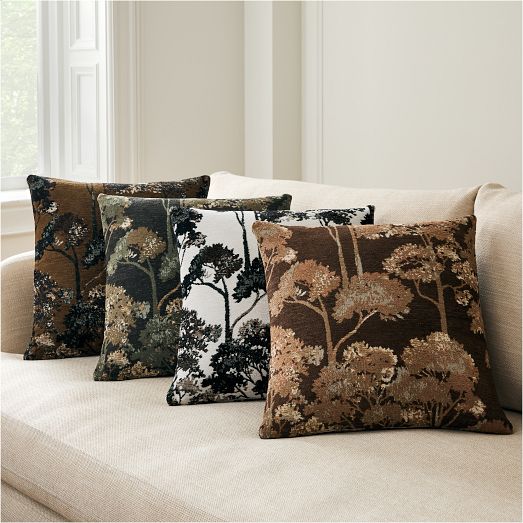 Chenille Jacquard Treescape Pillow Cover by West Elm
