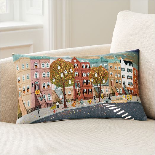 Nicole Cicak Holiday Brownstone Pillow Cover | West Elm