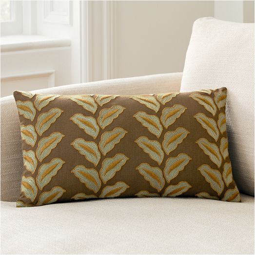 Oversized Linear Leaves Pillow Cover by West Elm