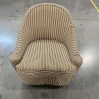 Open Box: Pierce &amp; Ward Curved Slipper Chair - P&amp;W Stripe, Nutmeg